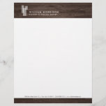 Modern Architectural Blocks Logo II on Dark Wood Letterhead<br><div class="desc">Coordinates with the Modern Architectural Blocks Logo II on Dark Wood Business Card Template by 1201AM. Overlapping architectural shapes create a modern identity for your business or personal brand. Set on a dark brown woodgrain background image for added depth. This design is part of a series of coordinating office supplies...</div>