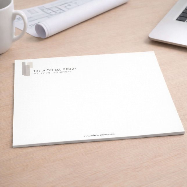 Modern Architectural Blocks Logo Minimalist Large Notepad (Creator Uploaded)