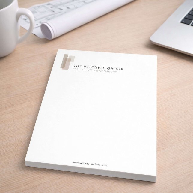 Modern Architectural Blocks Logo Minimalist Notepad (Creator Uploaded)