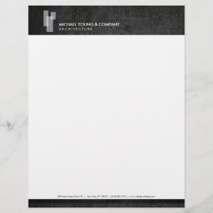 Modern Architectural Blocks Logo White/Dark Metal Letterhead