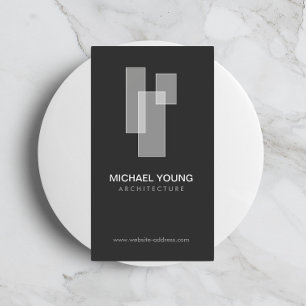 Modern Architectural Blocks Logo White/Grey Business Card