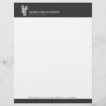 Modern Architectural Blocks Logo White/Grey Letterhead<br><div class="desc">Coordinates with the Modern Architectural Blocks Logo White/Grey Business Card Template by 1201AM. The overlapping white blocks give a modern architectural aesthetic to this designer letterhead template. The perfect identity for architects, architecture firms, builders, designers, etc. This design is part of a series of coordinating office supplies to help brand...</div>