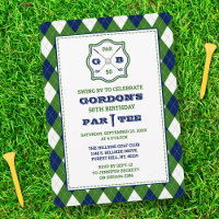 Modern Argyle Pattern Golf Any Age Birthday
