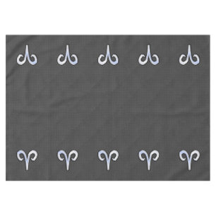 Modern Aries Sign on Charcoal Carbon Fibre Print Tablecloth