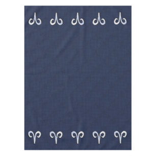 Modern Aries Zodiac Sign Blue Carbon Fibre Decor Tablecloth