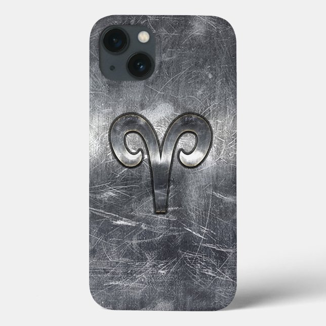 Modern Aries Zodiac Sign Grunge Distressed Style Case-Mate iPhone Case (Back)