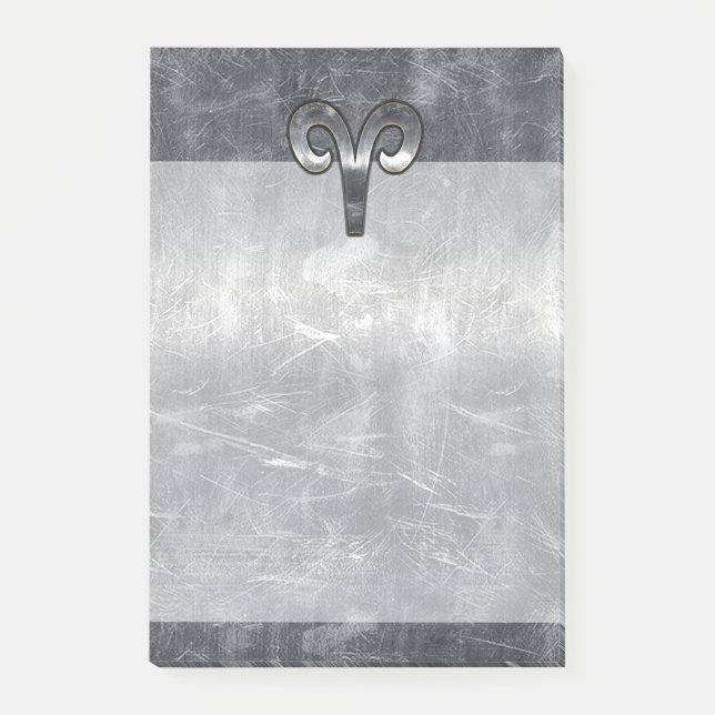 Modern Aries Zodiac Sign Grunge Distressed Style Post-it Notes (Front)