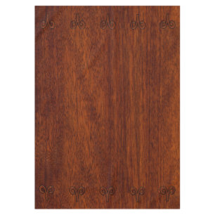 Modern Aries Zodiac Symbol in Mahogany like print Tablecloth