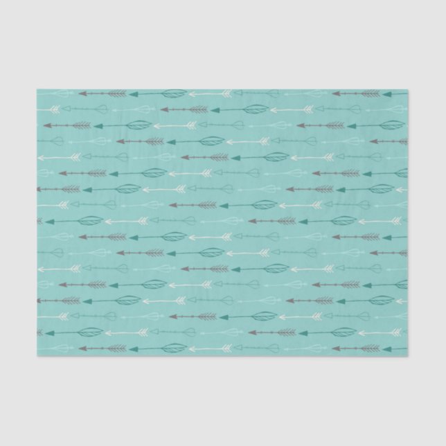 Modern Arrow & Feather Tribal Pattern Tissue Paper (Front)