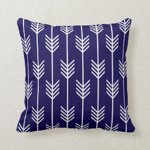 Modern Arrow Fletching Pattern Cobalt Blue Throw Pillow
