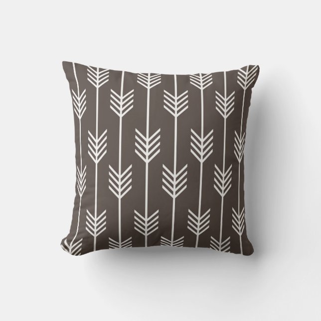 Modern Arrow Fletching Pattern Coffee Throw Pillow (Front)