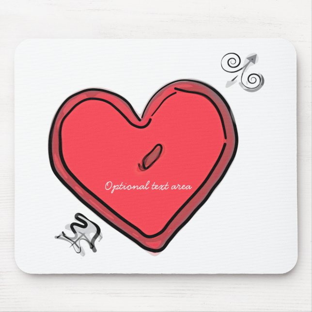 Modern Arrow & Heart Valentine's Love Chic Custom Mouse Pad (Front)