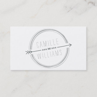 MODERN ARROW LOGO grey cool rustic hand drawn Business Card