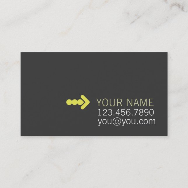 Modern Arrows Green Business Card (Front)