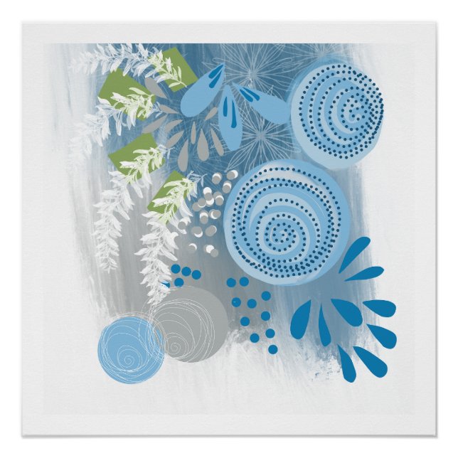 Modern Art Abstract Floral Poster Print (Front)