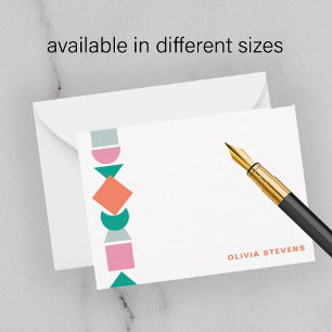 Modern art abstract geometric name personalized card