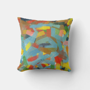 Modern art Abstract Geometric Rectangles Painting  Throw Pillow