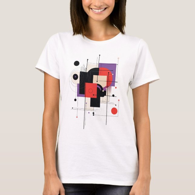 Modern Art Abstract Geometric Shapes T-Shirt (Front)