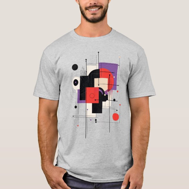 Modern Art Abstract Geometric Shapes T-Shirt (Front)