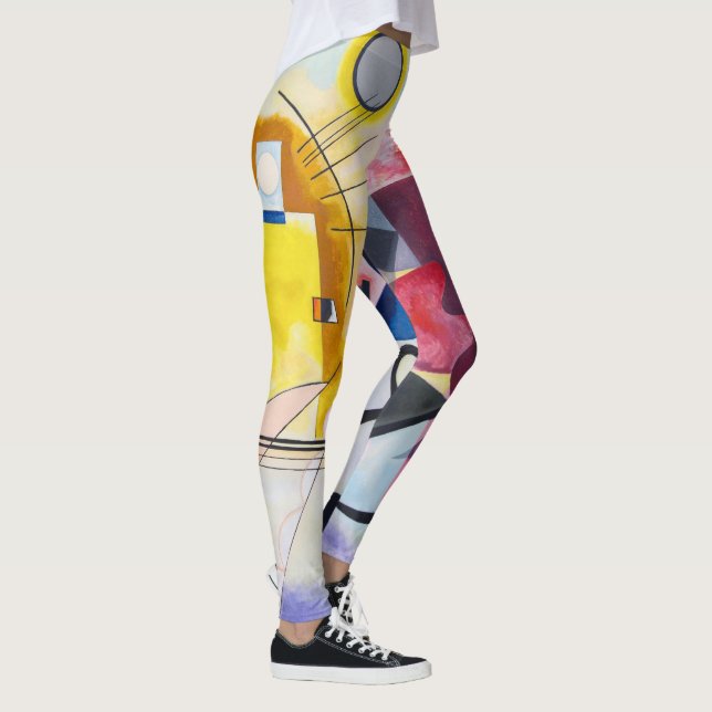 Modern Art Abstract Kandinsky Yellow Red Blue Leggings (Right)