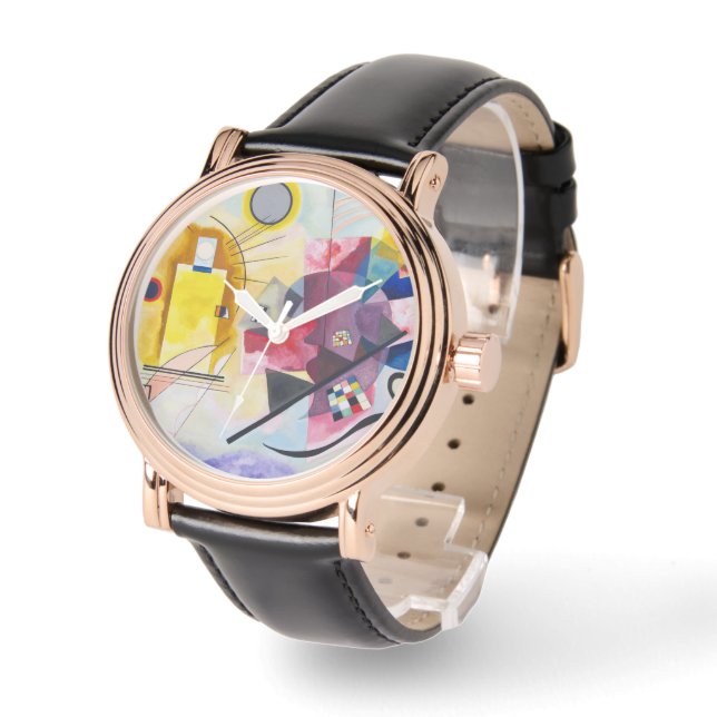 Modern Art Abstract Kandinsky Yellow Red Blue Watch (Angle)