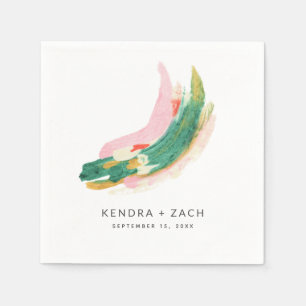 Modern Art Abstract Painted Strokes Wedding Napkin
