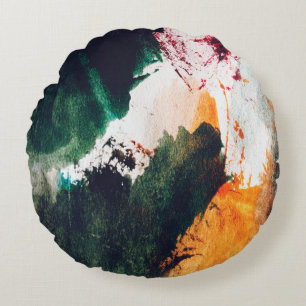 Modern art, abstract painting. Fine art abstract p Round Pillow