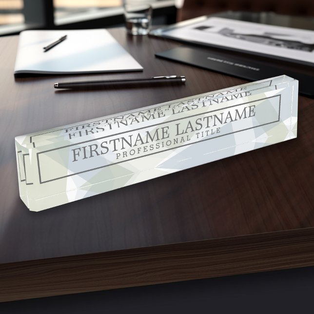Modern Art Abstract with Name & Professional Title Nameplate (Personalized Name Plate - Custom Executive Desk Plate with Name and Professional Title)