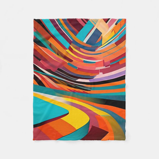 Modern Art Bright Bold Colourful Abstract Pattern Fleece Blanket (Front)