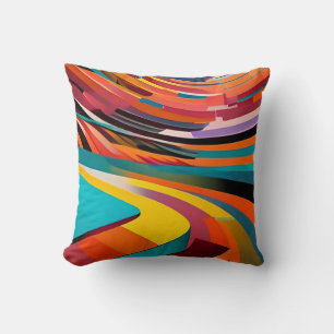 Modern Art Bright Bold Colourful Abstract Pattern Throw Pillow