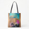 Modern art brush strokes blue gold monogrammed