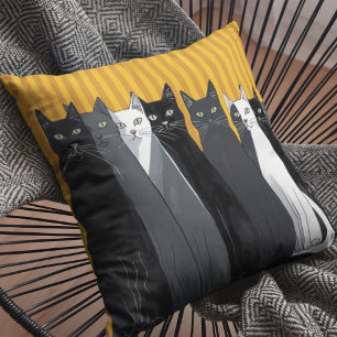 Modern Art Cats Halloween Home Decor Throw Pillow