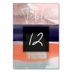 Modern Art, Colour Block Table Nos. Blush+Navy Number