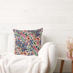 Modern Art Colourful Mosaic Throw Pillow