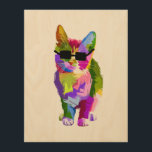 Modern art cool pop art kitty cat<br><div class="desc">A cute pop art colourful design of a cool cat with sunglasses. Funky modern art for cat lovers everywhere.</div>