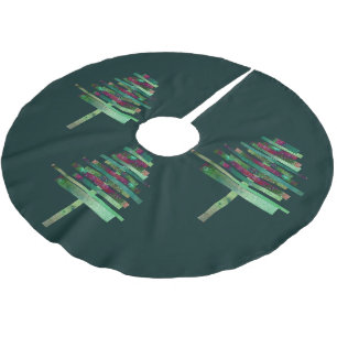 Modern art craft Christmas tree Brushed Polyester Tree Skirt