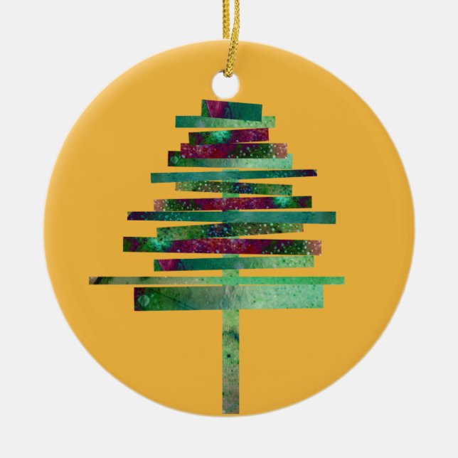 Modern art craft Christmas tree Ceramic Ornament (Front)