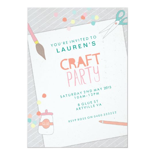 Modern Art & Craft Party Invitation