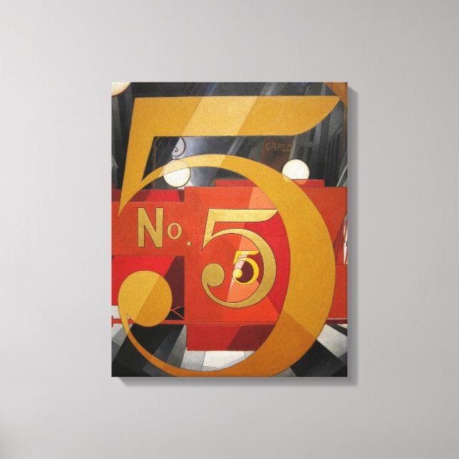 Modern Art Cubist Demuth Figure 5 in Gold Canvas Print (Front)