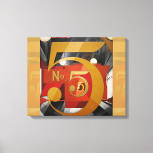Modern Art Cubist Demuth Figure 5 in Gold Canvas Print