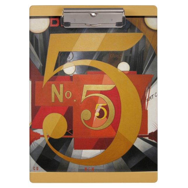 Modern Art Cubist Demuth Figure 5 in Gold Clipboard (Front)