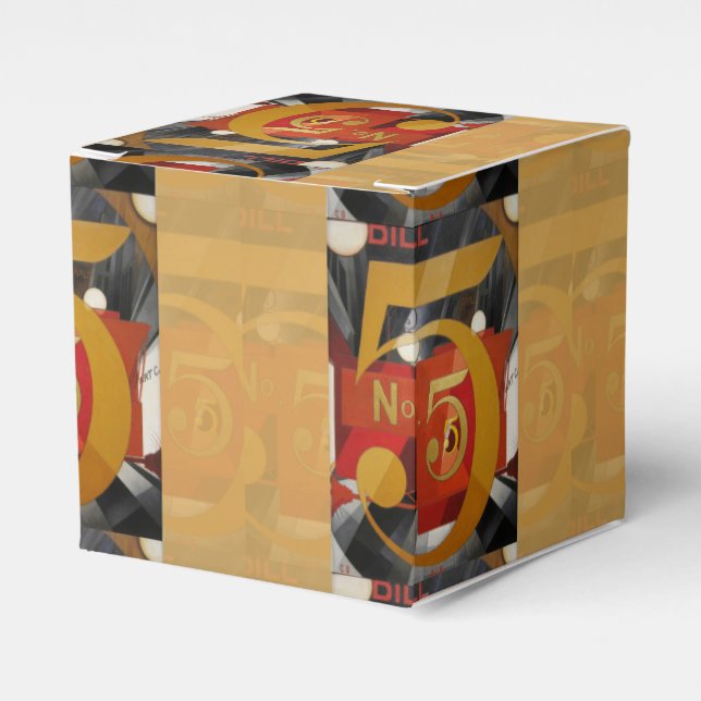 Modern Art Cubist Demuth Figure 5 in Gold Favor Box (Front Side)