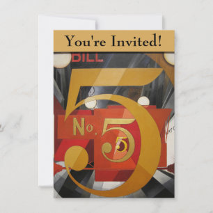 Modern Art Cubist Demuth Figure 5 in Gold Invitation