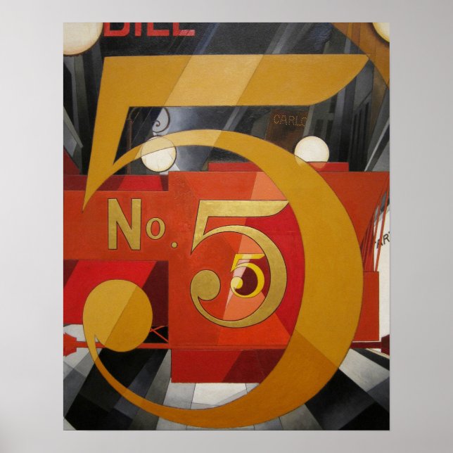 Modern Art Cubist Demuth Figure 5 in Gold Poster (Front)