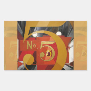 Modern Art Cubist Demuth Figure 5 in Gold Sticker