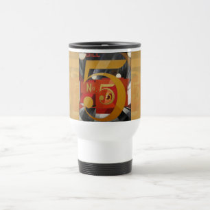 Modern Art Cubist Demuth Figure 5 in Gold Travel Mug