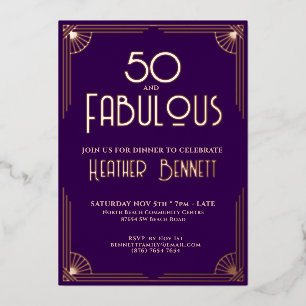 Modern Art Deco 50 and Fabulous Birthday 