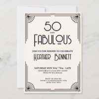 Modern Art Deco 50 and Fabulous Birthday 