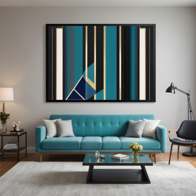 Modern Art Deco Abstract Vertical Lines Canvas Print (Creator Uploaded)