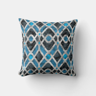 Modern Art Deco Batik Throw Pillow